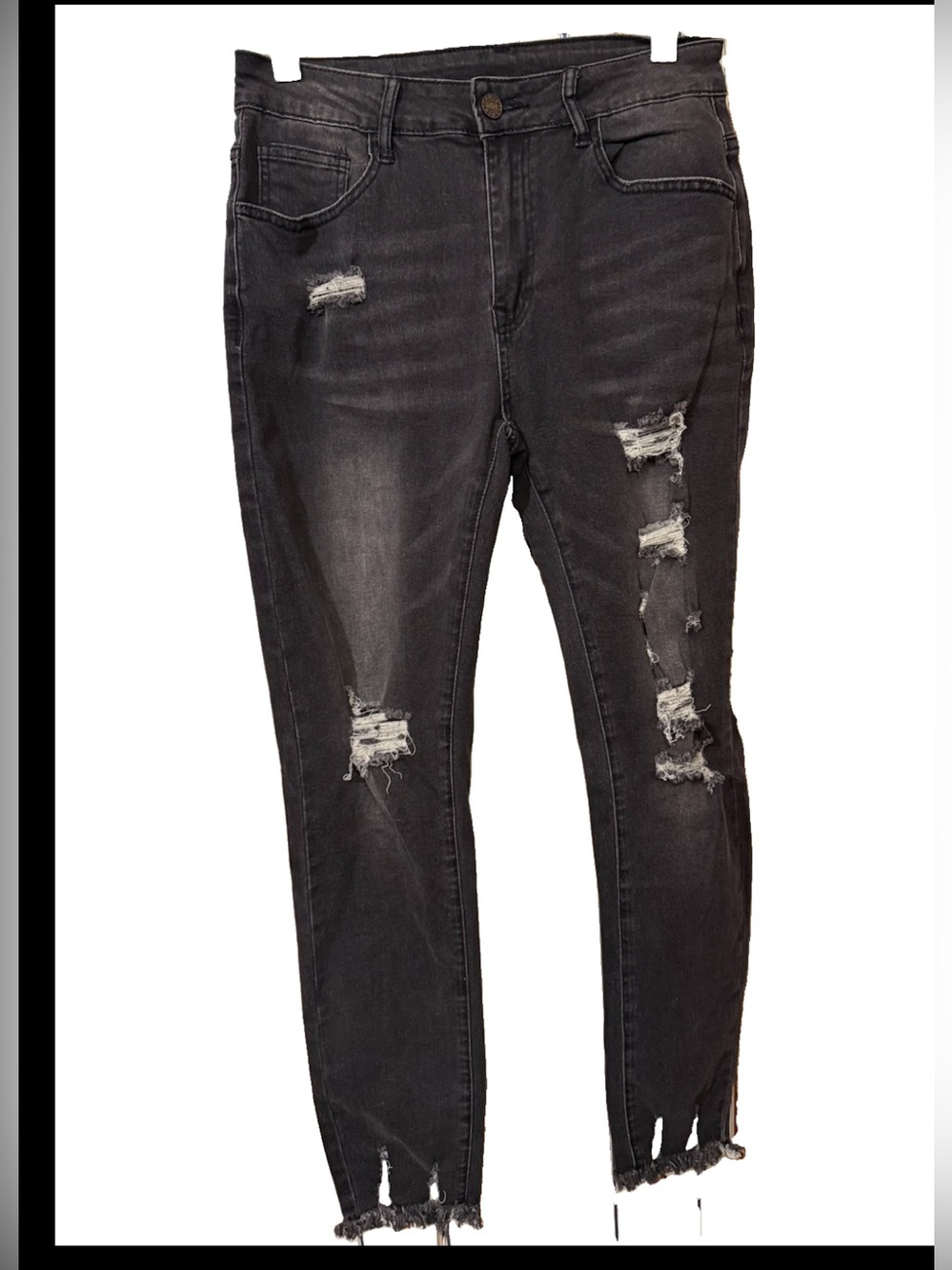 rag & bone Black Distressed Skinny Jeans